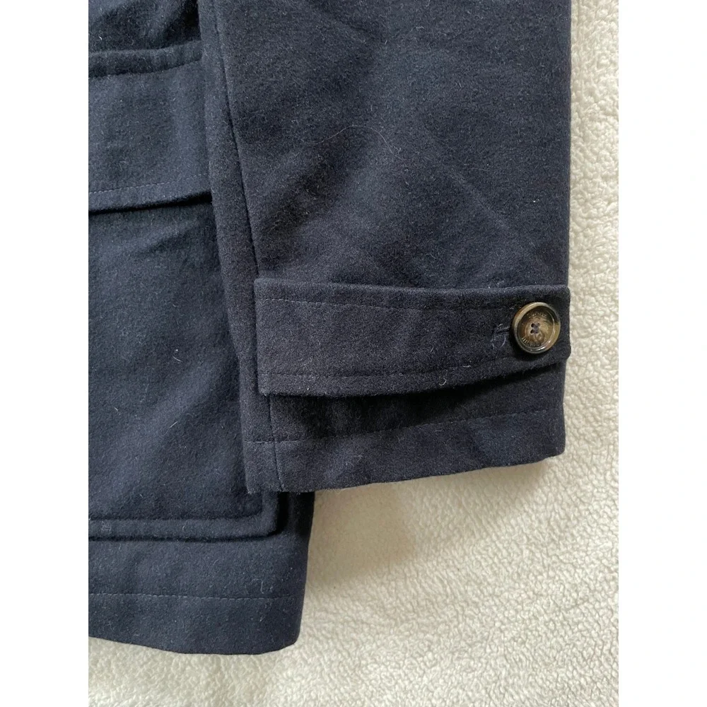 Tommy Hilfiger Duffle‎ Coat Mens Small Navy Blue Wool Blend Toggle Hooded Jacket